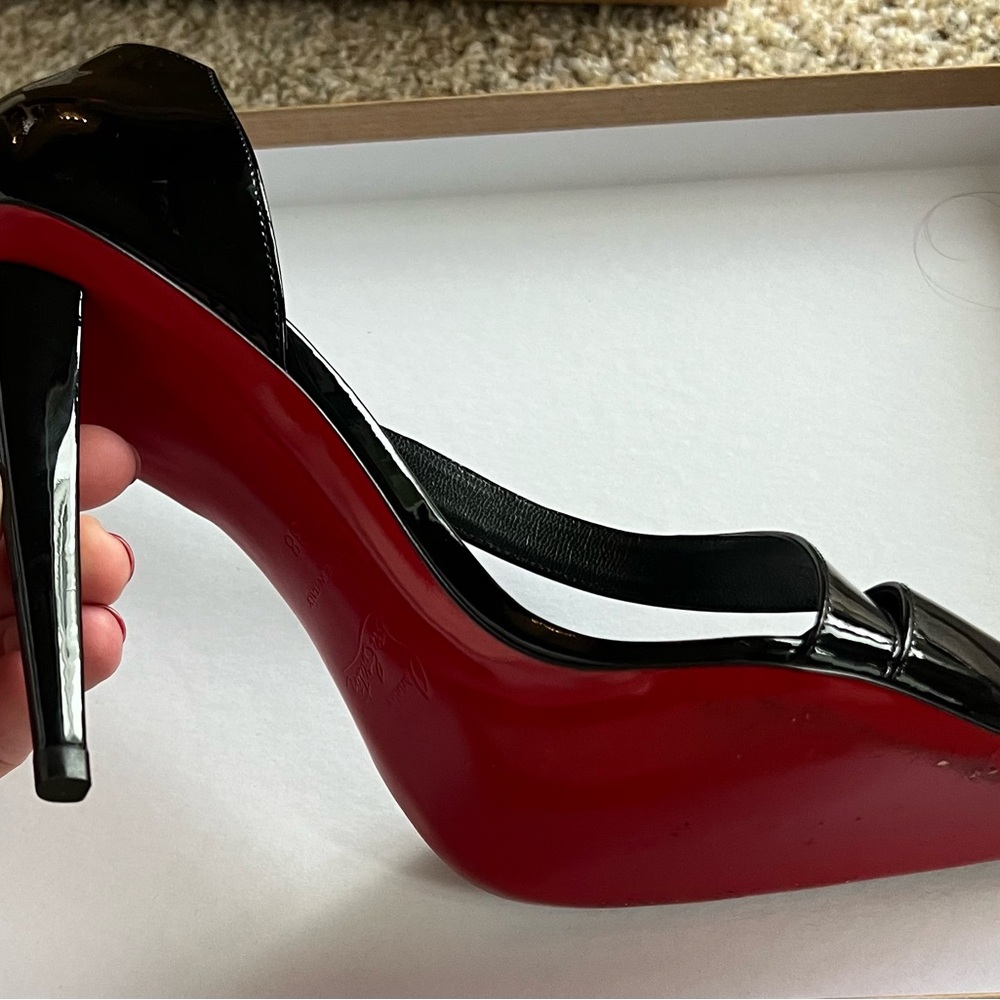 Christian Louboutin Black Patent Leather Heels - Picture 4 of 7